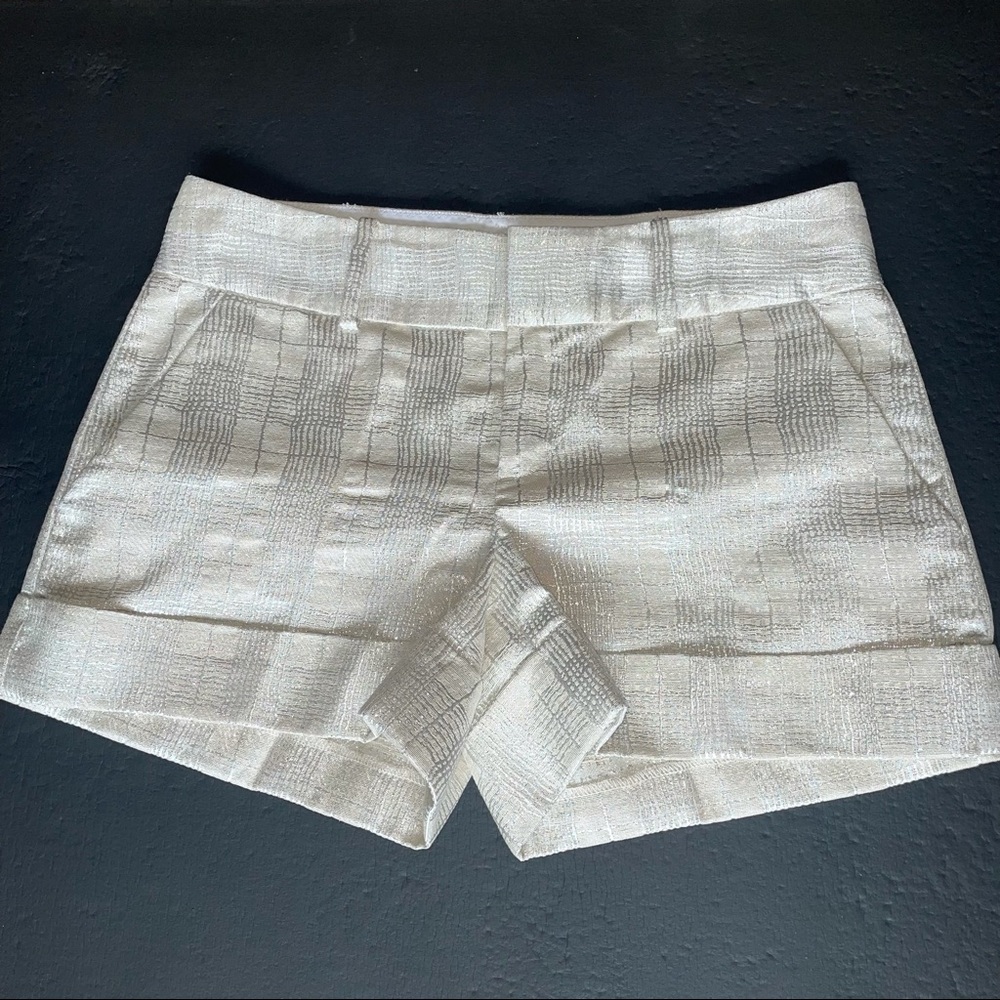 Club Monaco Shimmer/Metallic Cuffed Shorts